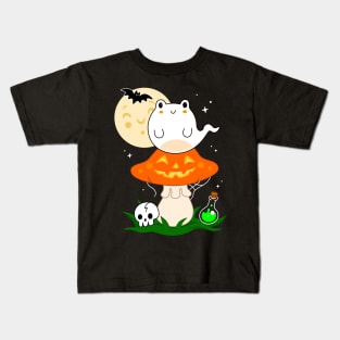 Ghost Frog on Jack'o'lantern Toadstool Kids T-Shirt